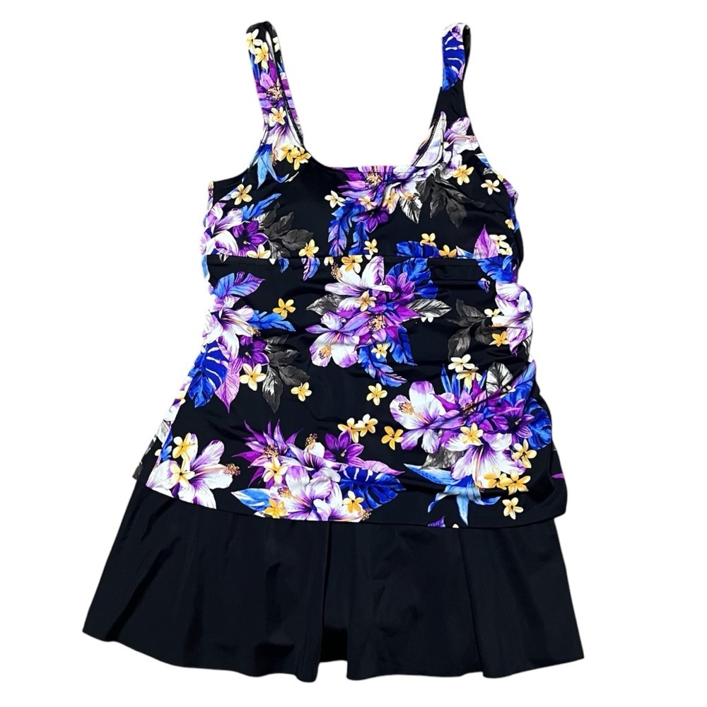 Rose Marie Reid Women's Floral Swim Dress, Size XXL